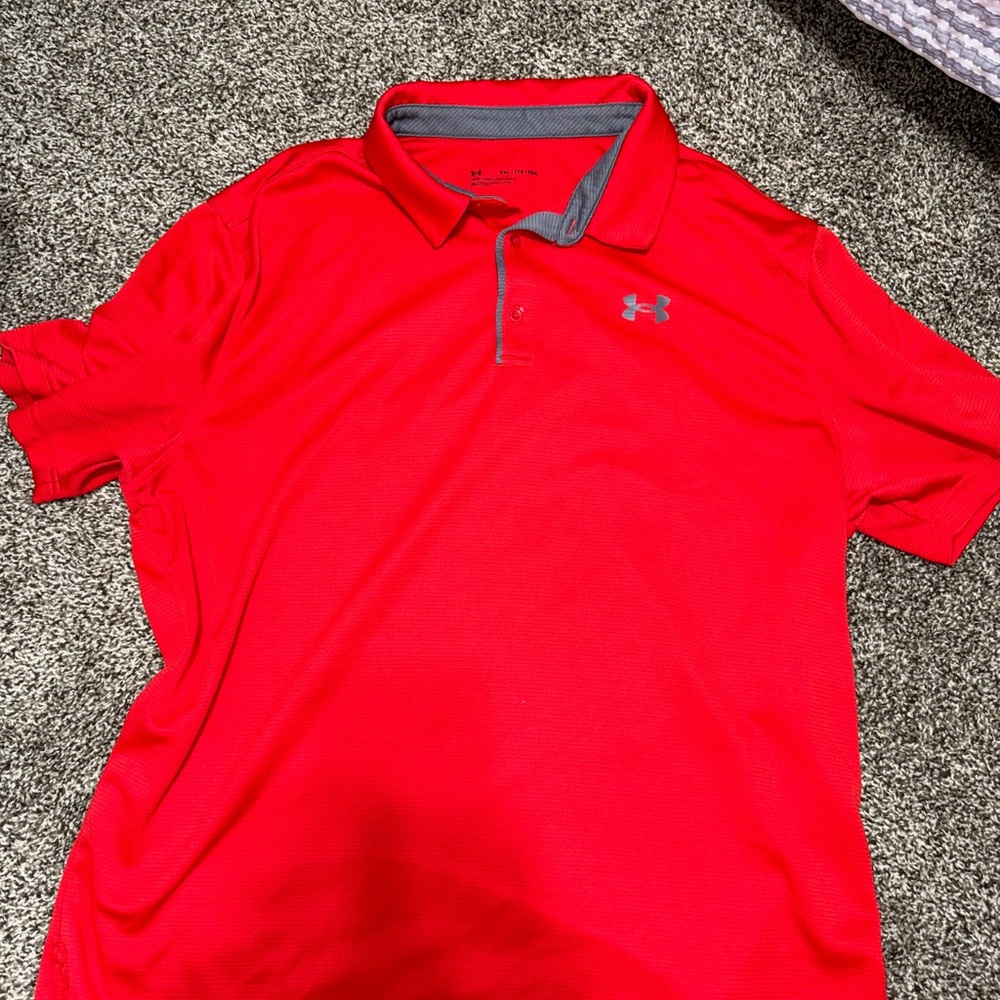 Under Armour Red Performance Polo Shirt